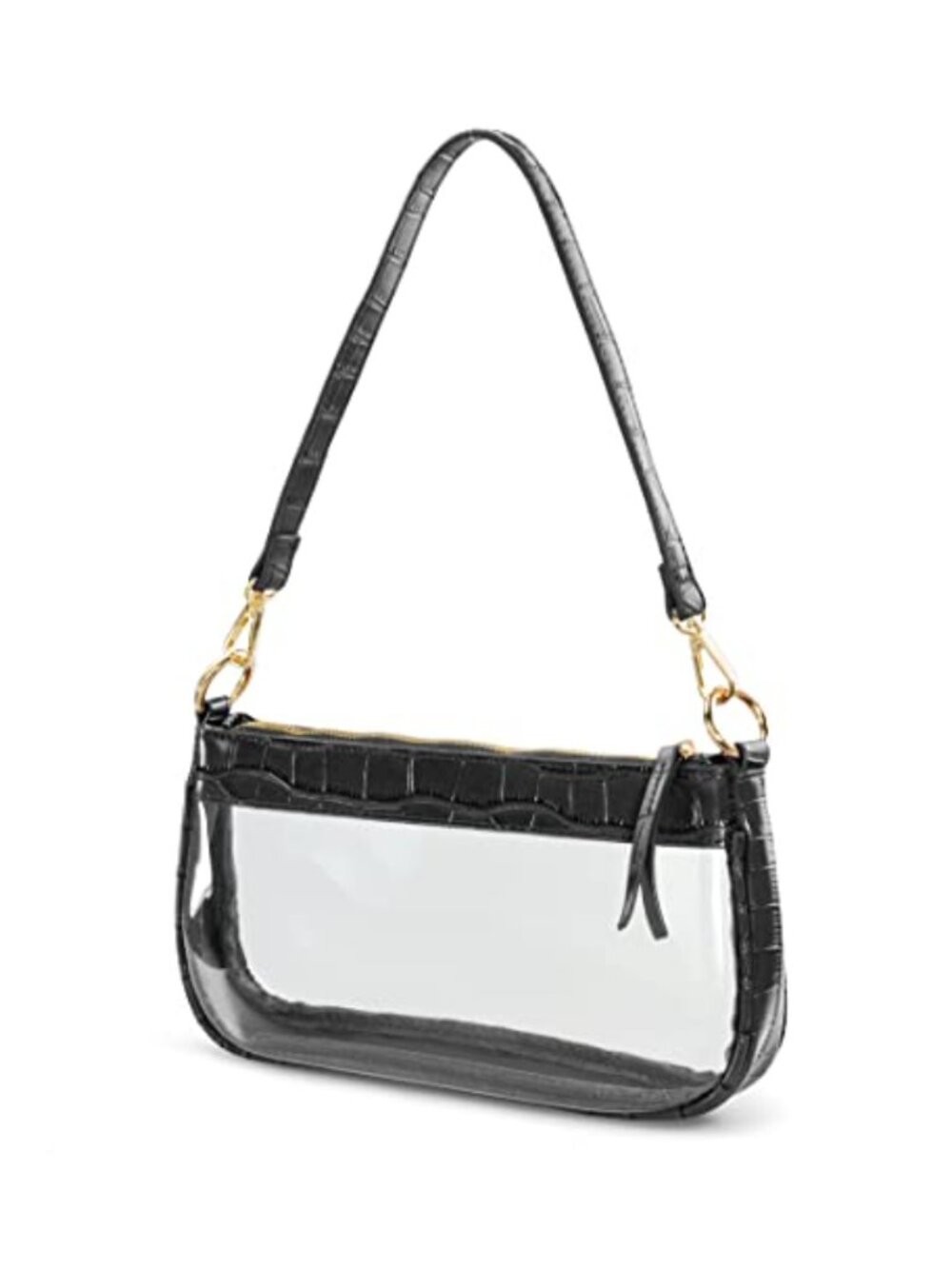 Clear PVC Crocodile Vegan Leather Shoulder Bag Crossbody Stadium Purse